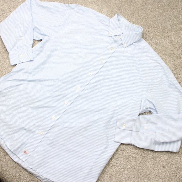Vineyard Vines Murray Shirt Mens Large Blue/White Striped Long Sleeve Cotton - Picture 4 of 12